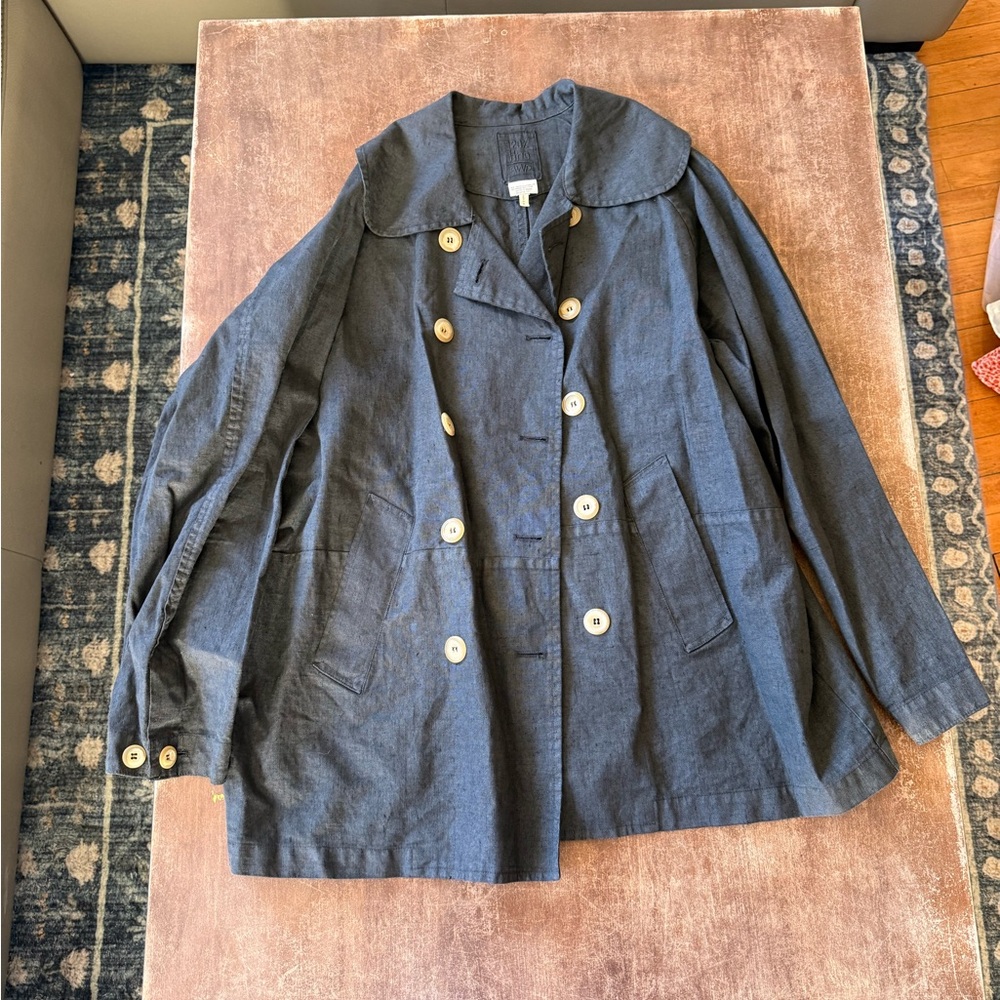 Chic Women's Double-Breasted Gray Pea Coat